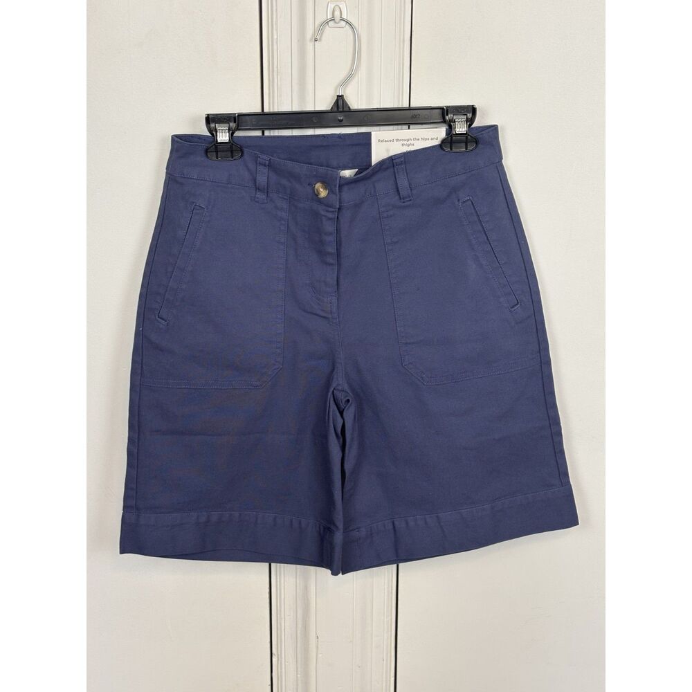 NWT Christopher & Banks Petite relaxed womens slate blue fit shorts 6P